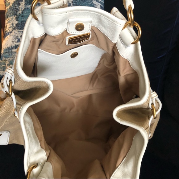 Miu Miu Leather & Burlap Satchel - Picture 6 of 11